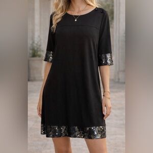Juicy Couture Black Tunic/ Dress with Sequin Trim